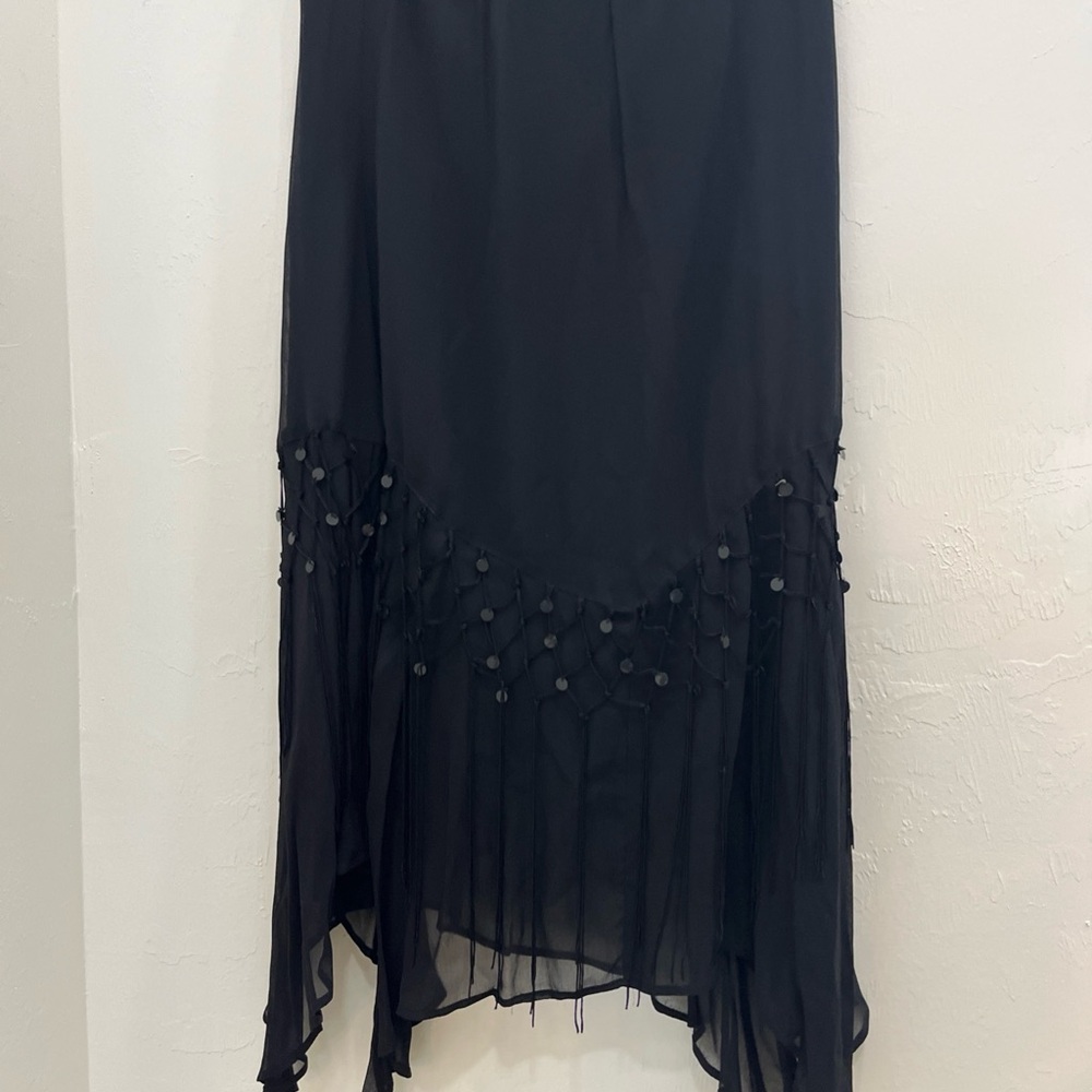 Bleu Bayou Black Boho Maxi Skirt Size Small Oversized
Elastic waist 30” to 36”‎